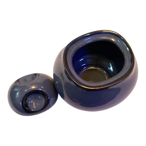 Sango Blue Ceramic Lidded Jar – Modern Round Storage Pot Sugar Bowl - Picture 5 of 6